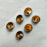 Beautiful Amber-Orange Crystal Jewel Button 10mm
