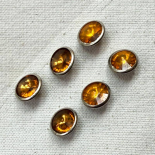 Beautiful Amber-Orange Crystal Jewel Button 10mm