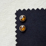 Beautiful Amber-Orange Crystal Jewel Button 10mm