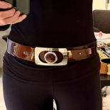 Women’s Belt Original 1970s Silver Buckle & Fawn Leather