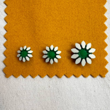 Bouton Design Fleur Stylisée Vert Blanc 15-17-22mm