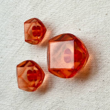 Bouton Rond Résine Diamant Rouge Corail 15-18-23mm