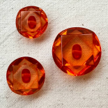 Bouton Rond Résine Diamant Rouge Corail 15-18-23mm