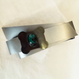 Women’s Belt Silver Buckle Green Malachite Cabochon