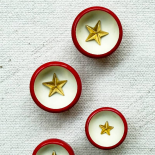 Small Red & White Star Two-Tone Button 15–18mm